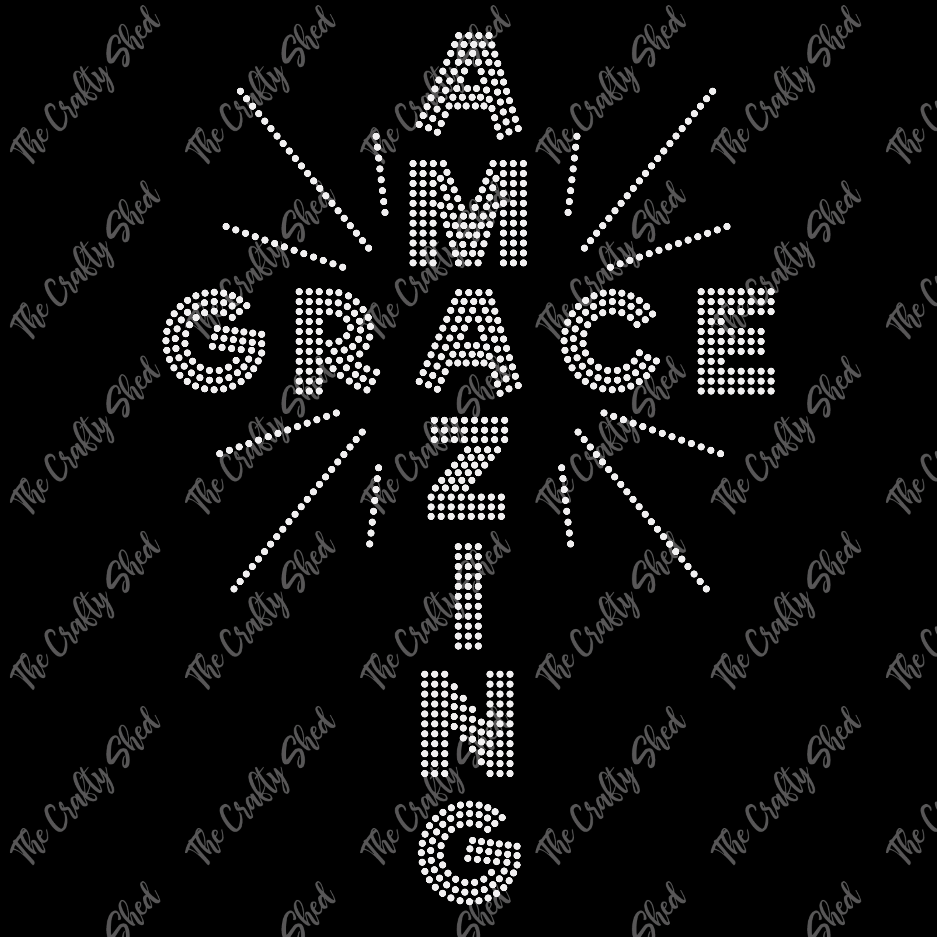 Amazing Grace Cross Rhinestone Transfer