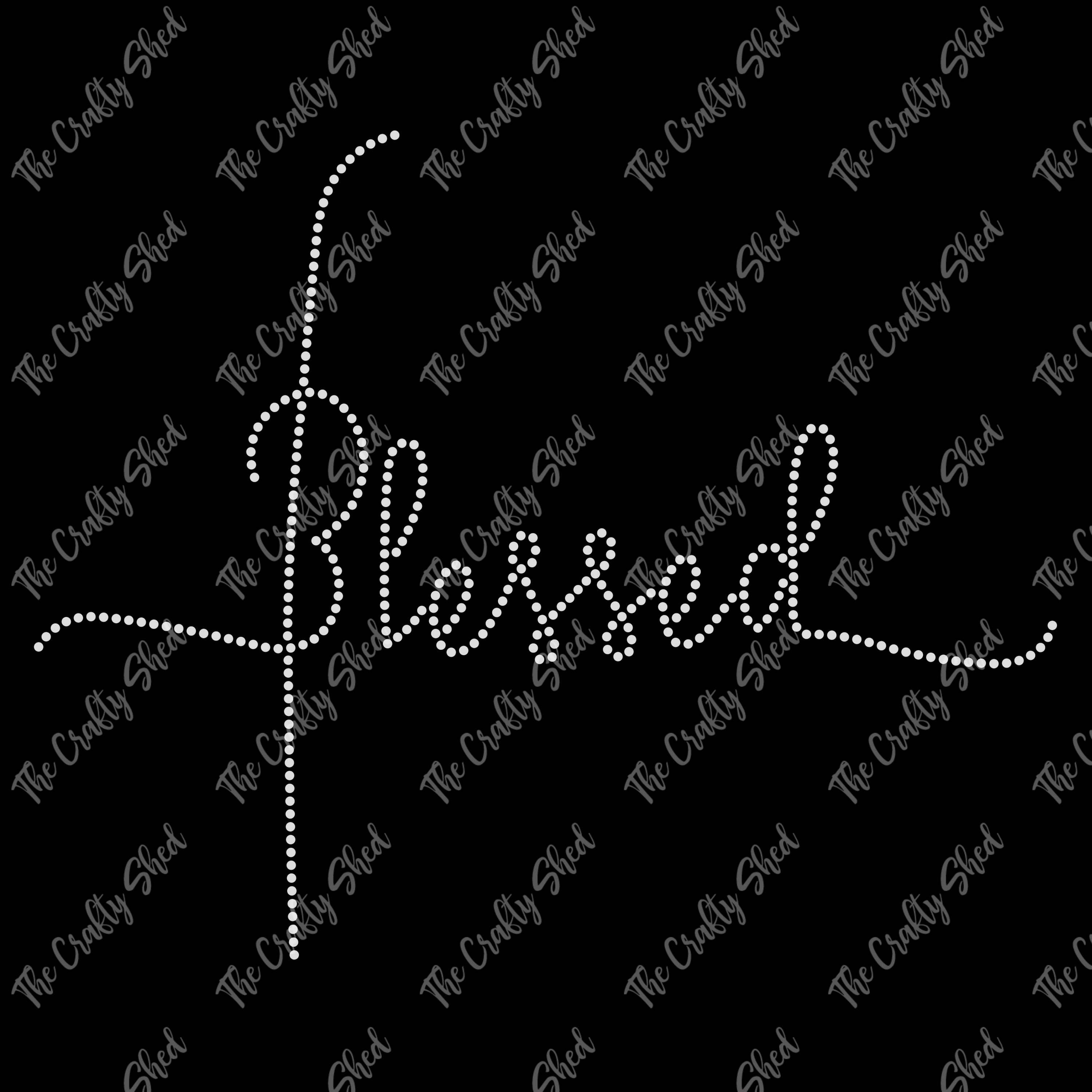 Blessed Vertical Rhinestone Transfer