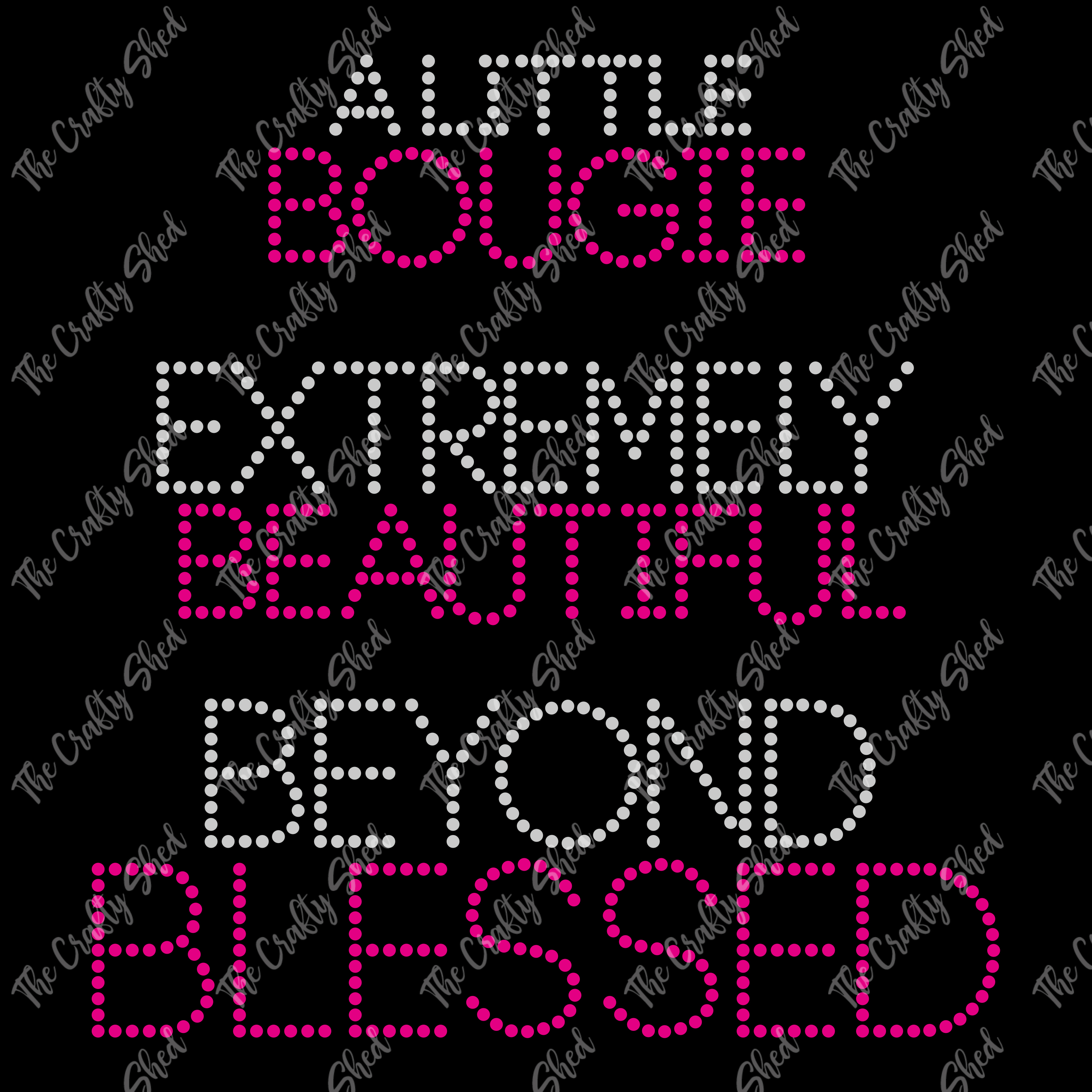 Bougie Beautiful Blessed Rhinestone Transfer