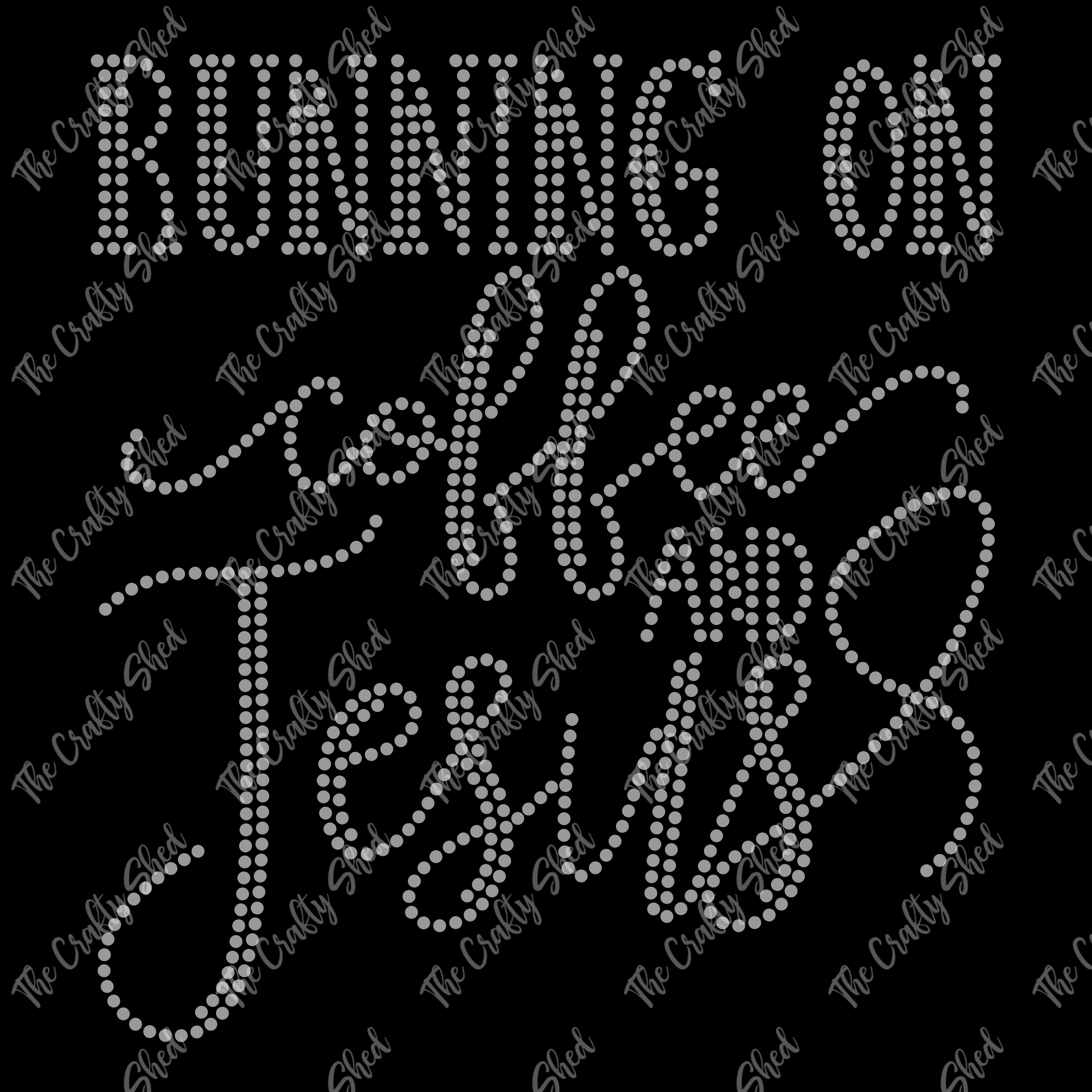 Running On Coffee And Jesus Rhinestone Transfer