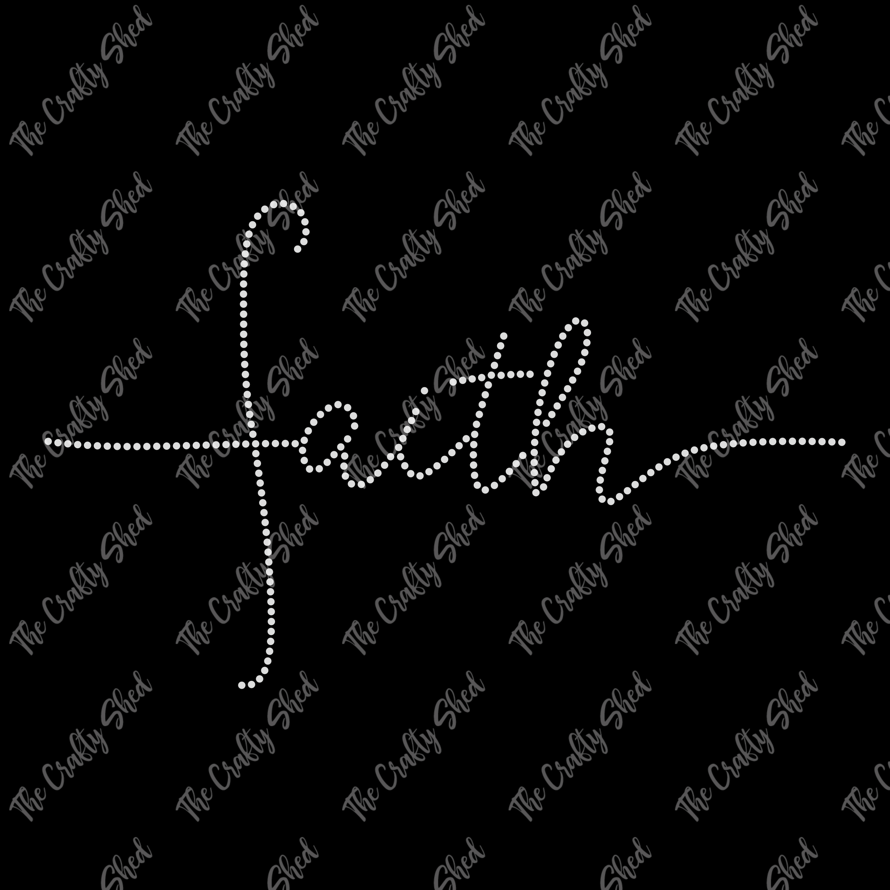 Faith Vertical Rhinestone Transfer