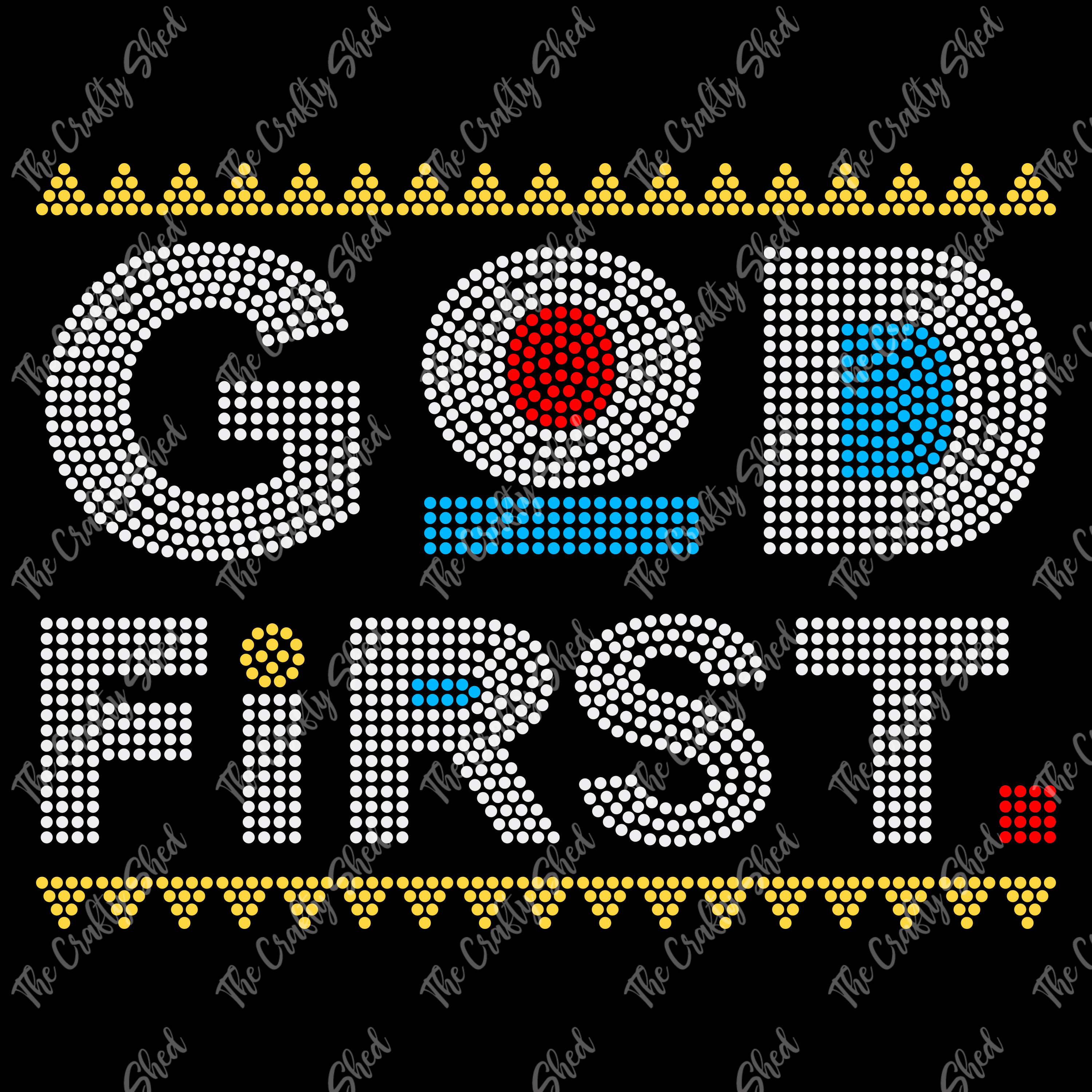 God First Rhinestone Transfer