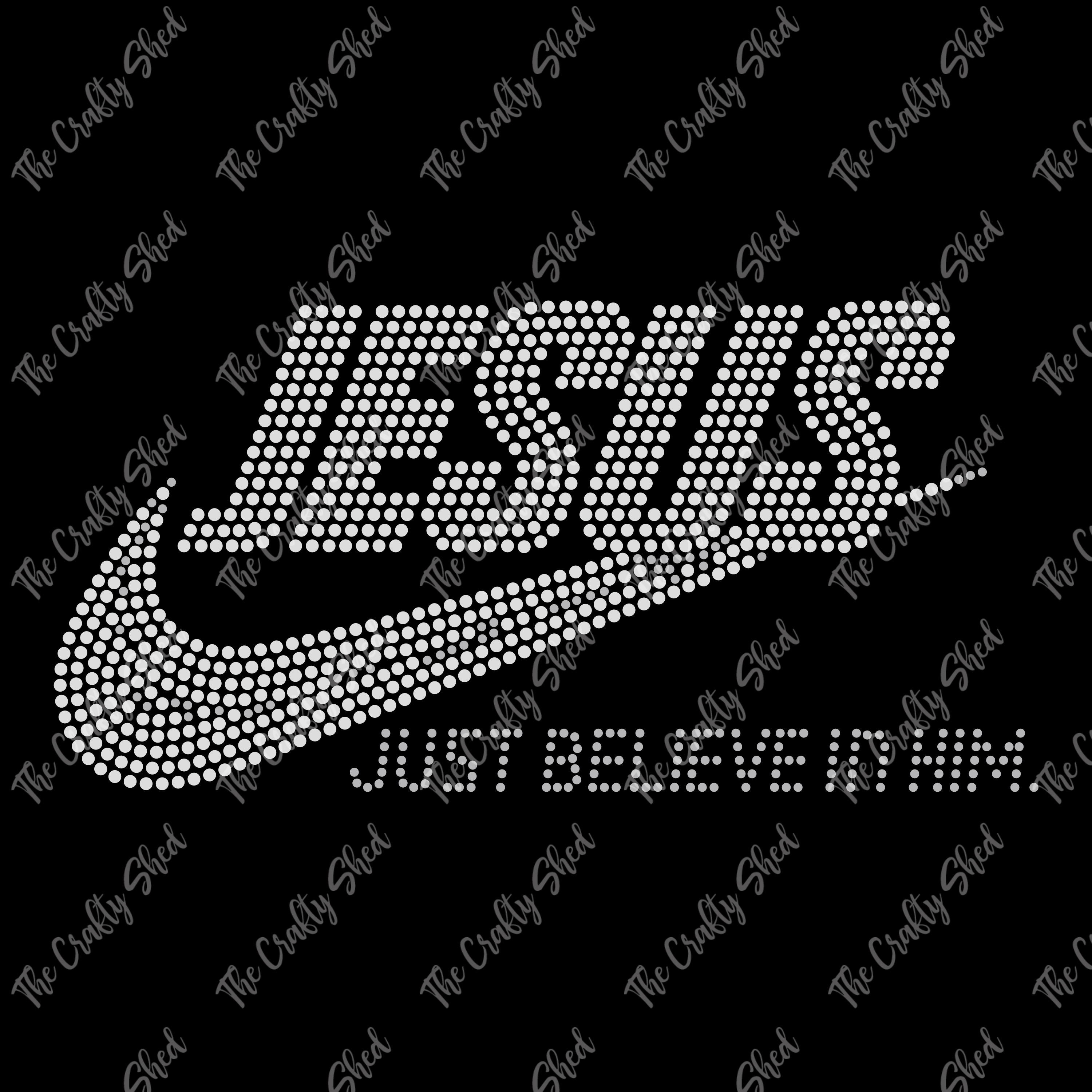 Jesus Check Rhinestone Transfer