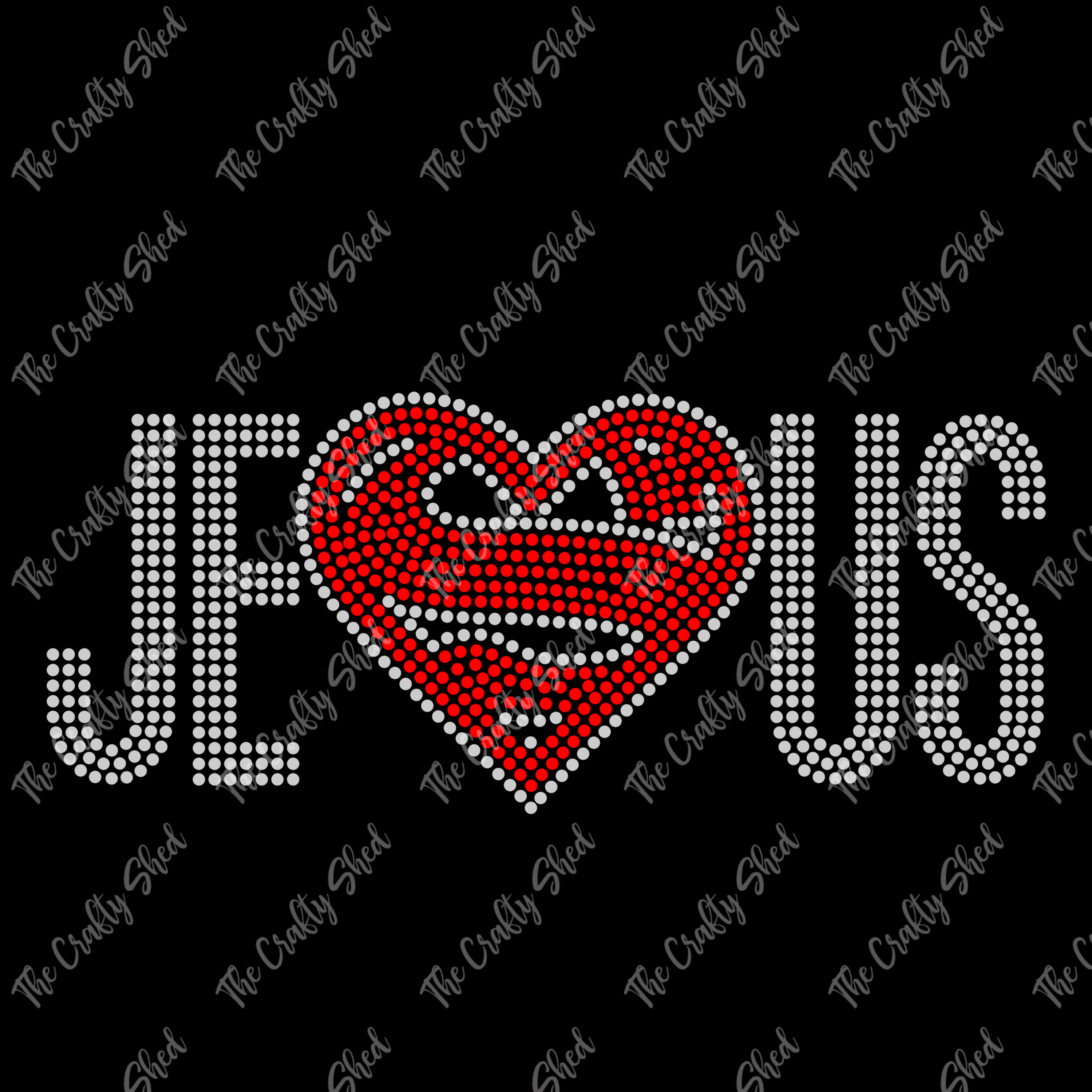 Super Jesus Rhinestone Transfer
