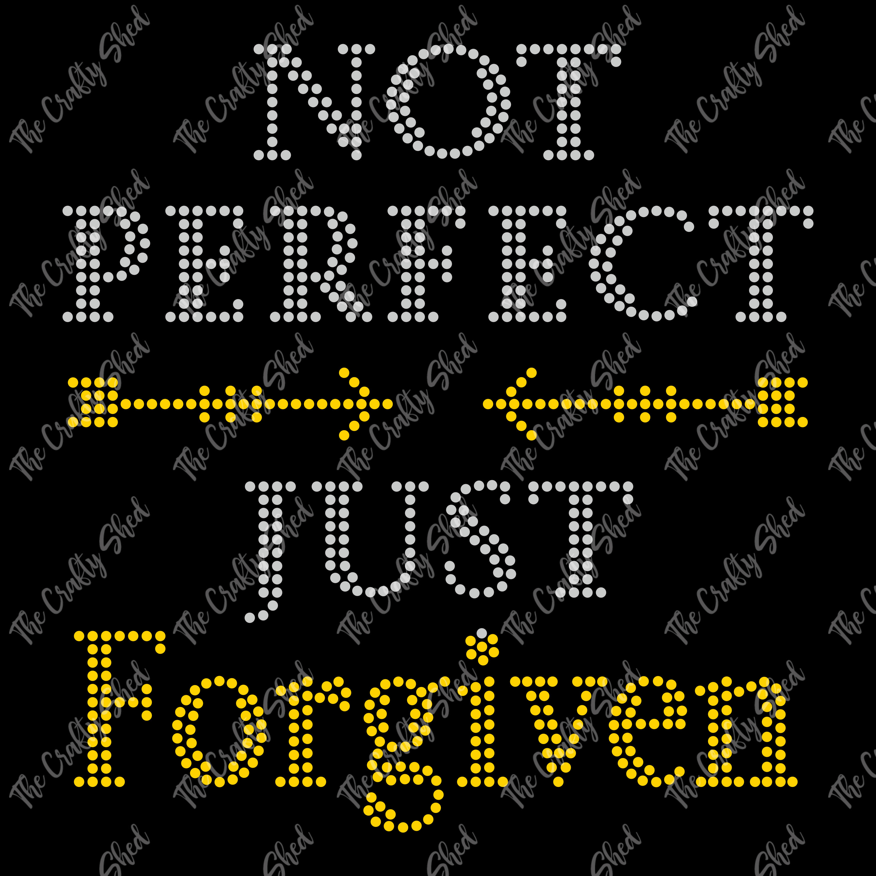 Not Perfect Just Forgiven Rhinestone Transfer