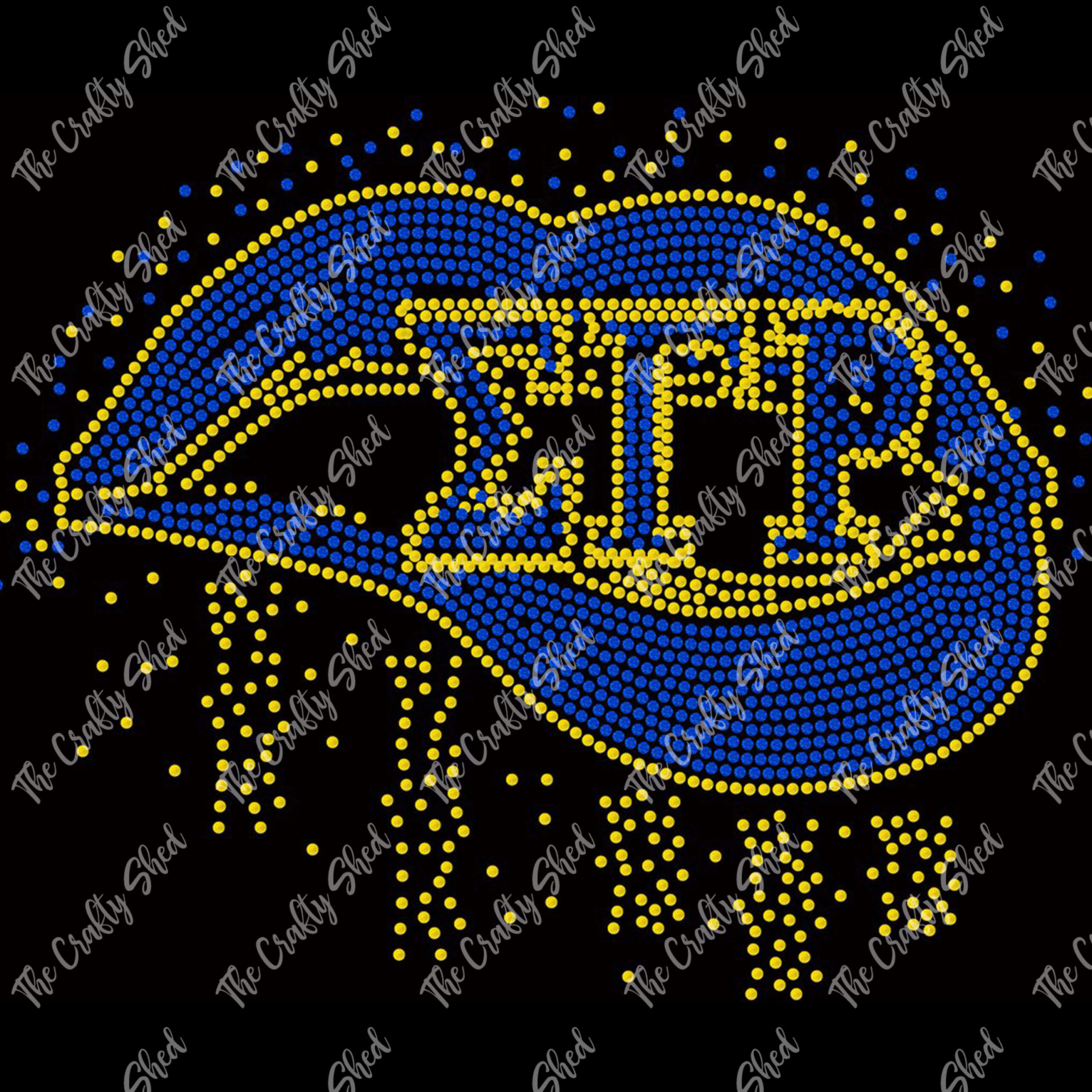 SGRho Dripping Lips Rhinestone Transfer