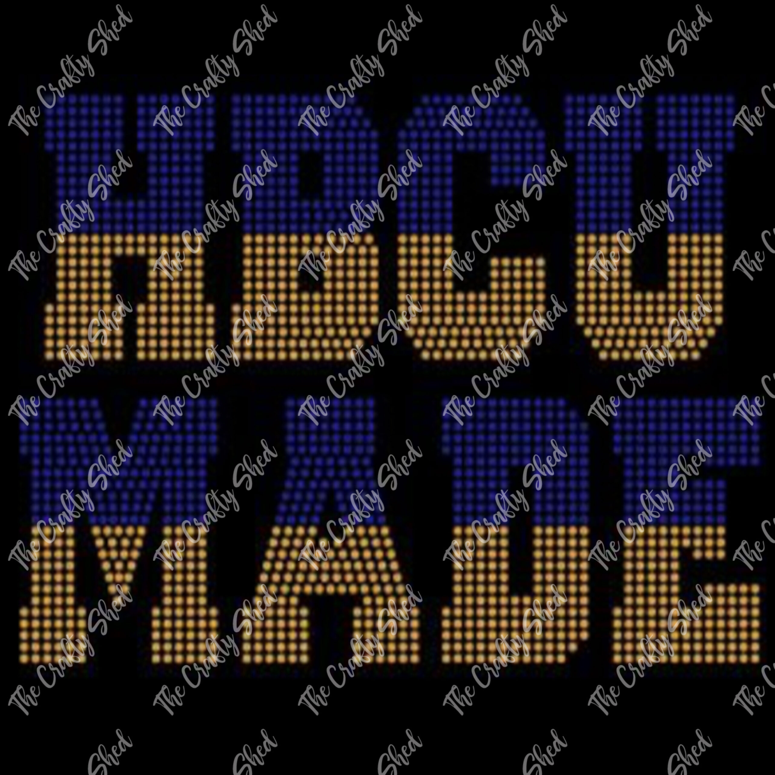 HBCU Made Blue & Gold Rhinestone Transfer