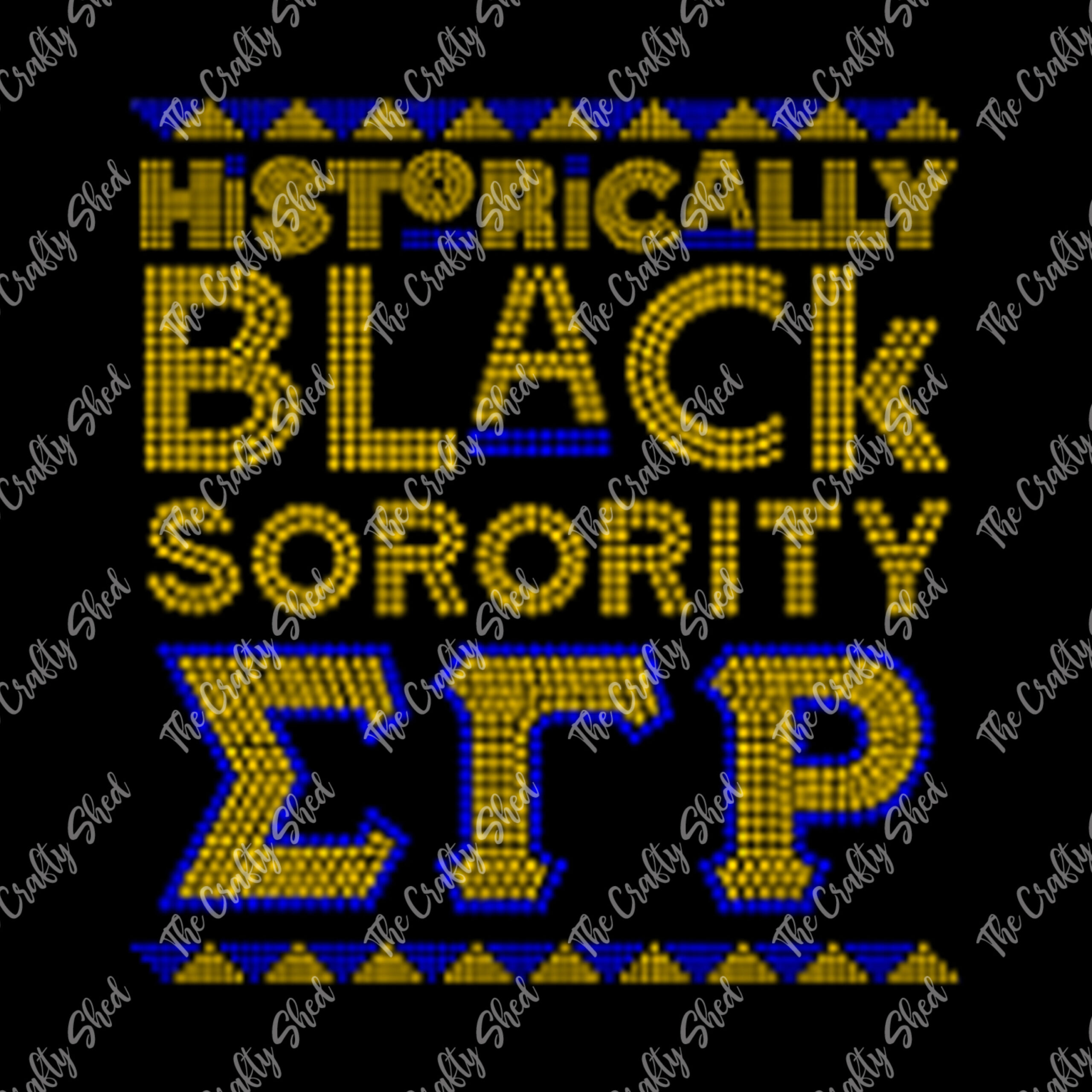 Historically Black Sorority SGRho Rhinestone Transfer